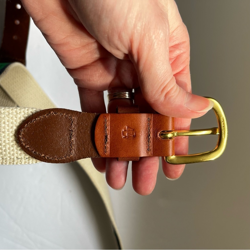 LEATHER MAN HANDMADE Lighthouse Print Belt with Gold Buckle Size 44 - Picture 5 of 7
